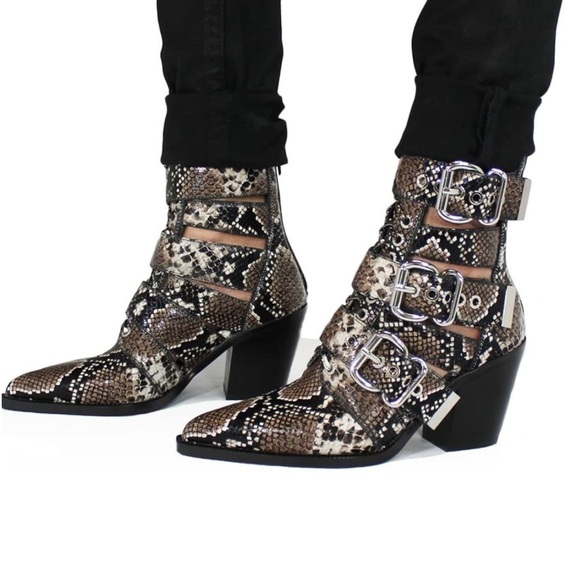 Jeffrey Campbell Shoes - Jeffrey Campbell Women's Caceres Boots, Brown White Snake Black New SZ 7